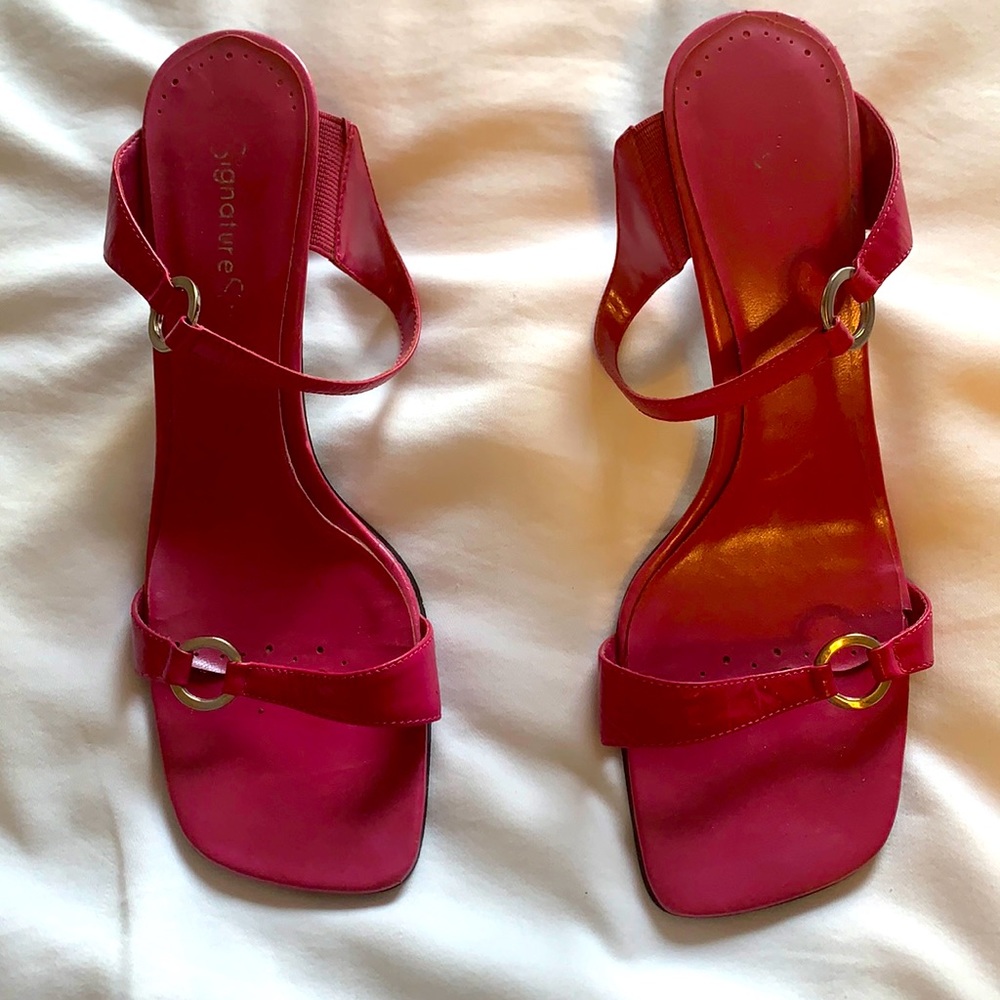 Pink Heels with Silver Clasps
